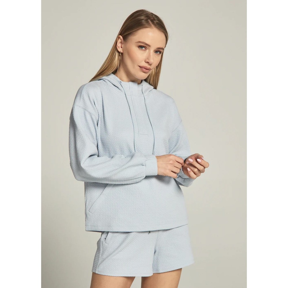 7 Diamonds Restoration Pullover 1/4 Zip Hoodie Women's Blue Performance Sz Small